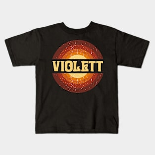 Vintage Proud Name Violett Birthday Gifts Circle Kids T-Shirt